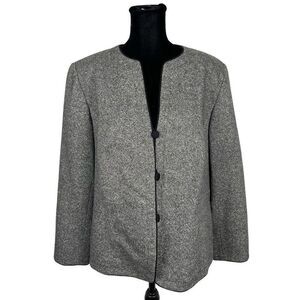 Pendleton Wool Collarless Tweed Blazer Jacket - Women’s 14W